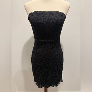 Diane Von Furstenberg Walker Black Strapless Lace Dress